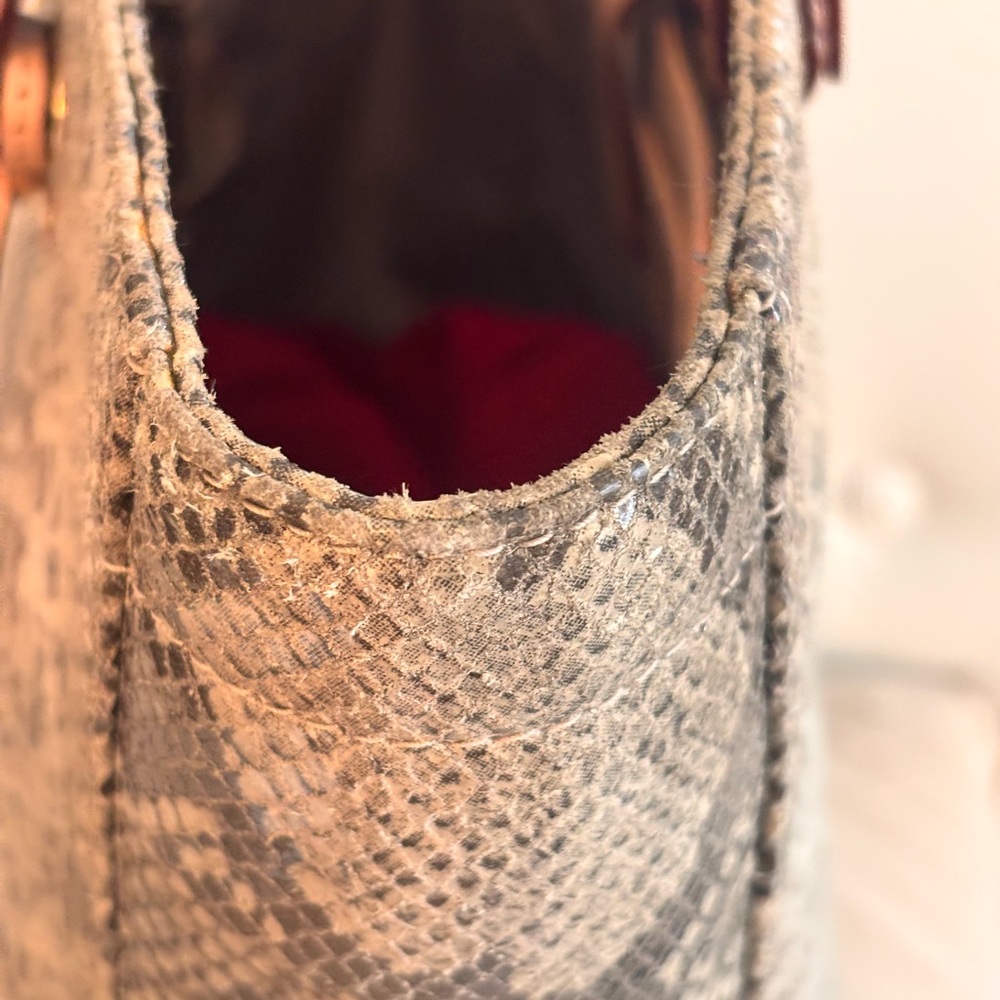 Michael Kors Mk Python Embossed Large Beige Tote … - image 7